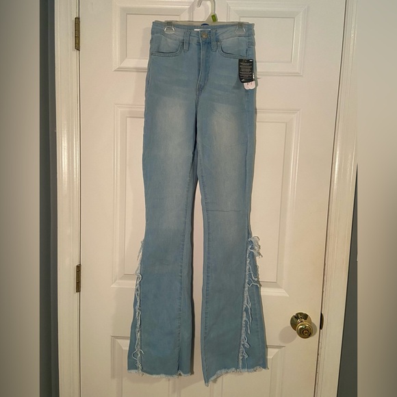 YMI High-Rise Bootcut Flare Jeans with Ripped Design - Picture 1 of 6